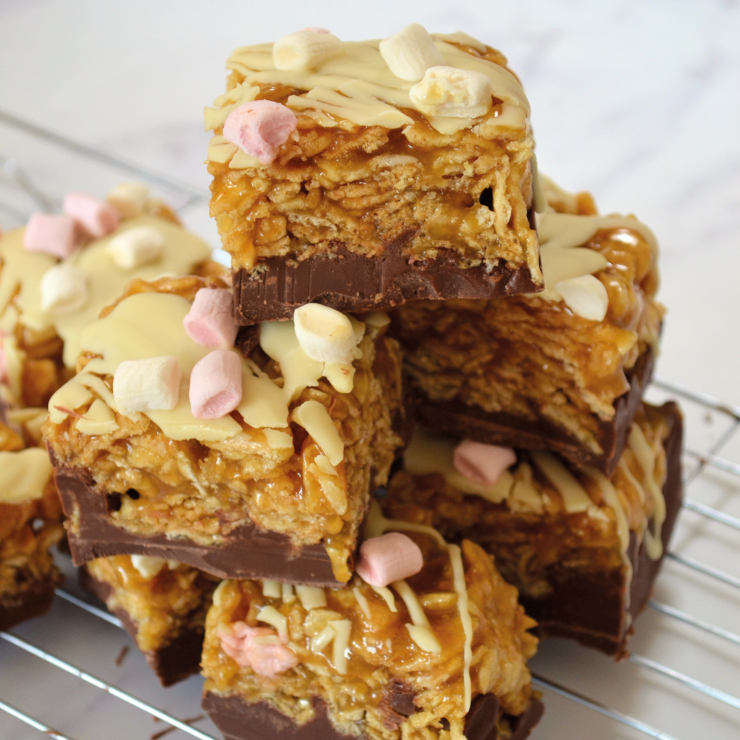 Caramel Chocolate "Popcorn" Bars